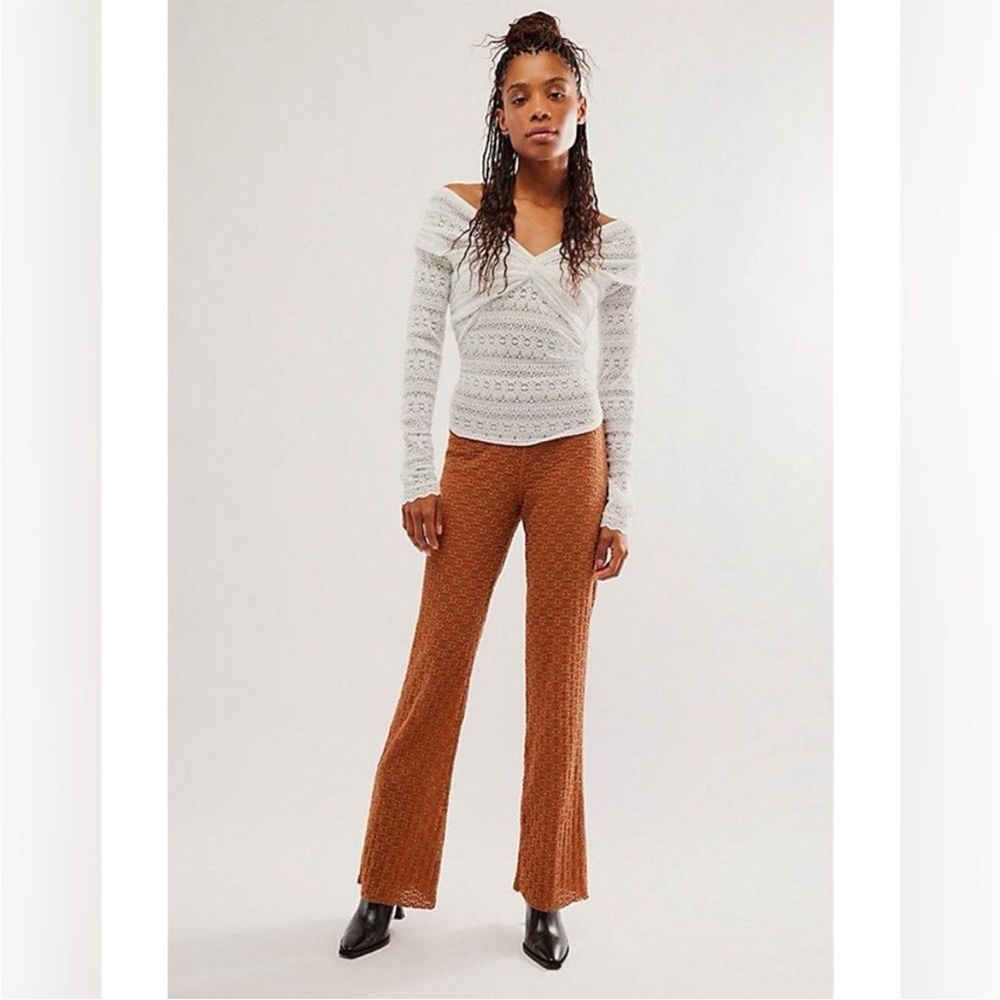 Free People Ona Ona Lace Flare Pants